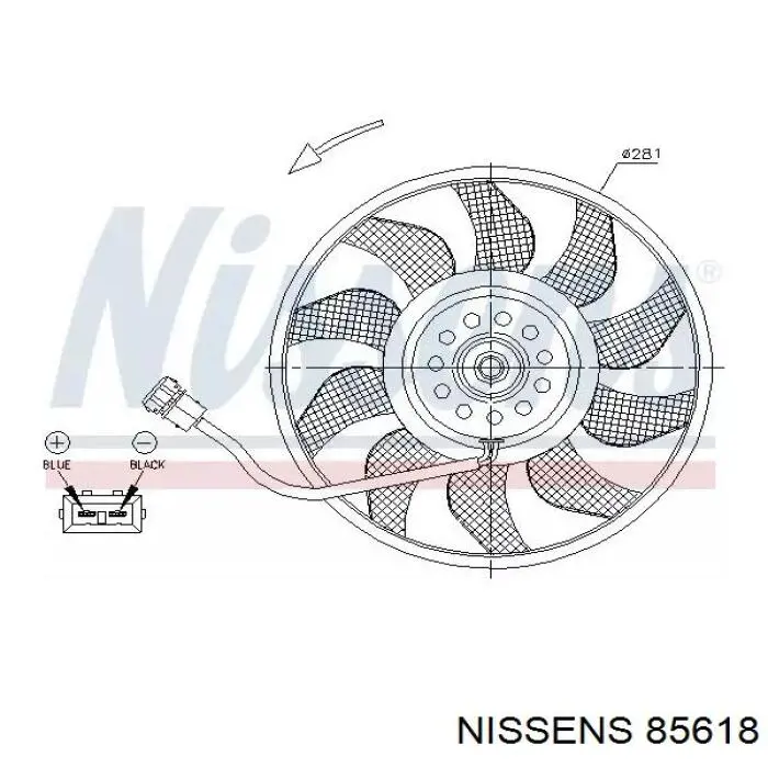 85618 Nissens Ventilador (roda de aletas) do radiador de esfriamento