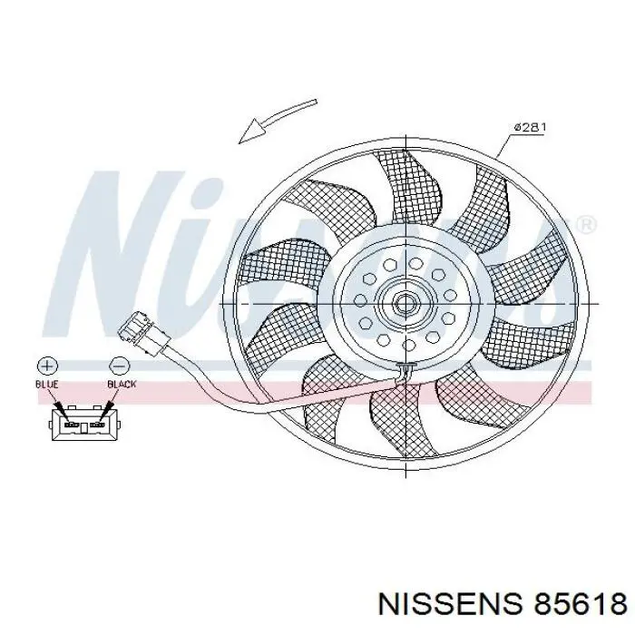 Ventilador (roda de aletas) do radiador de esfriamento Nissens 85618 preço, a partir de 59,20 USD