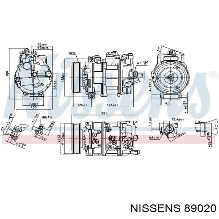 Compressor de aparelho de ar condicionado Nissens 89020