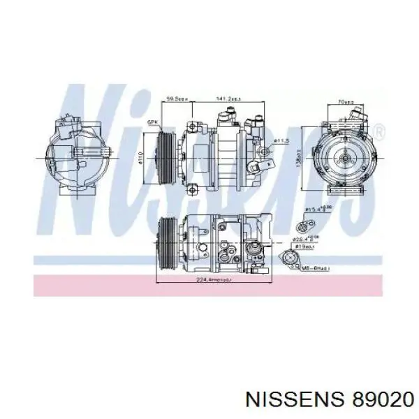 Compre 89020 Nissens Compressor de aparelho de ar condicionado