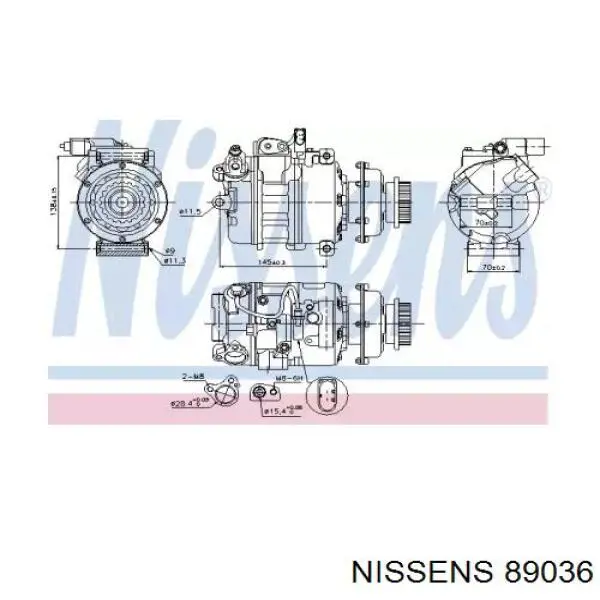 Compressor de aparelho de ar condicionado Nissens 89036 preço, a partir de 176,38 USD
