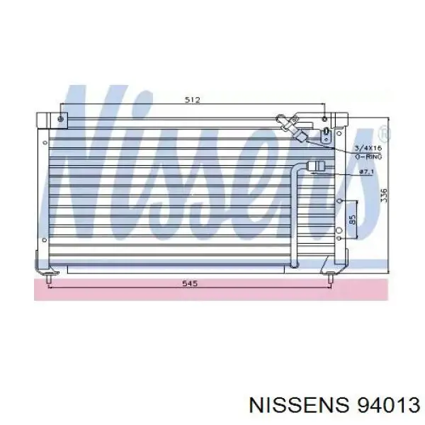 Radiador de aparelho de ar condicionado 94013 Nissens