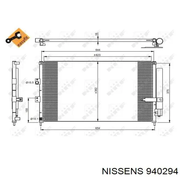 Radiador de aparelho de ar condicionado 606TY2092 TYC