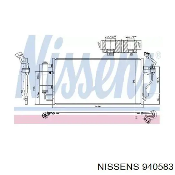 921003NL1A Nissan/Infiniti Radiador de aparelho de ar condicionado