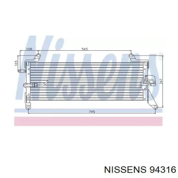Radiador de aparelho de ar condicionado Nissens 94316 preço, a partir de 73,24 USD