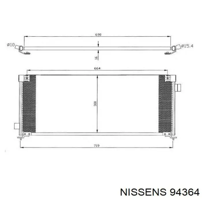Radiador de aparelho de ar condicionado 94364 Nissens