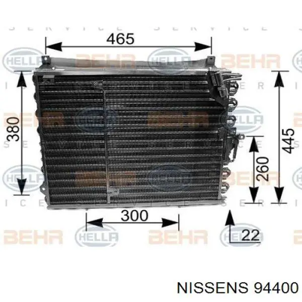 Radiador de aparelho de ar condicionado 94400 Nissens