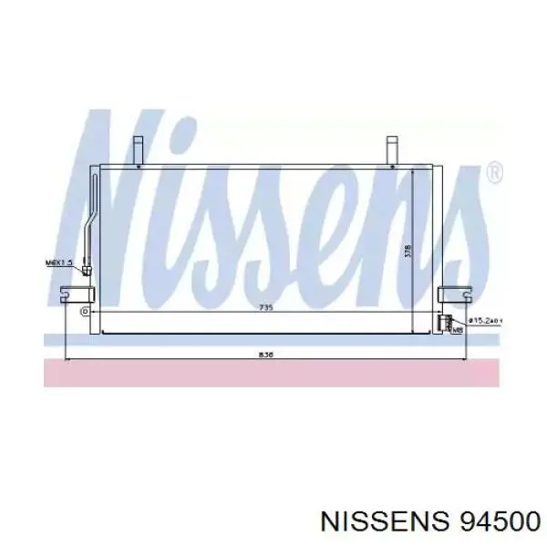  Radiador de aparelho de ar condicionado Nissan Pathfinder SUV (R50) (1995 - 2004) 