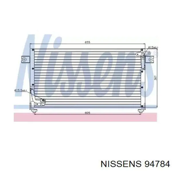 Radiador de aparelho de ar condicionado Nissens 94784