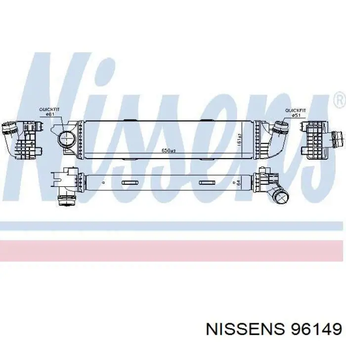 Radiador de intercooler 6000618096 Fiat/Alfa/Lancia