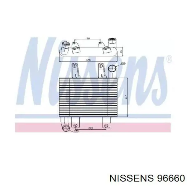 281914X400 Hyundai/Kia Radiador de intercooler