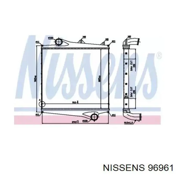 Radiador de intercooler Nissens 96961 preço, a partir de 582,53 USD