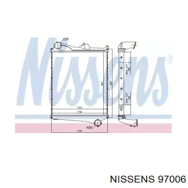 97006 Nissens Radiador de intercooler
