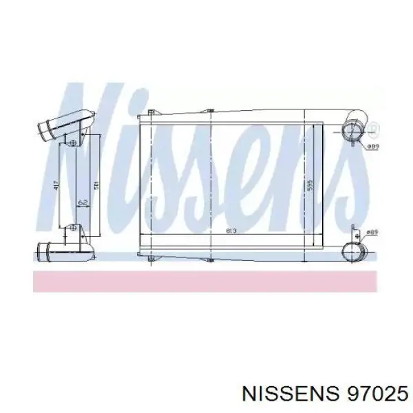 97025 Nissens Radiador de intercooler
