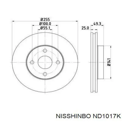 Compre ND1017K Nisshinbo Disco do freio dianteiro