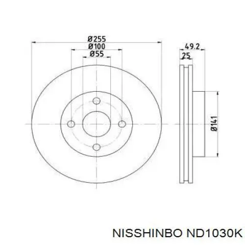 Compre ND1030K Nisshinbo Disco do freio dianteiro