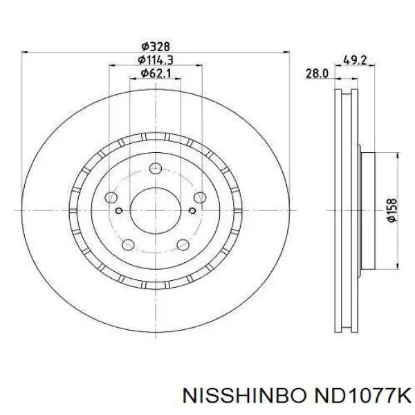Disco do freio traseiro Nisshinbo ND1077K preço, a partir de 60,94 USD