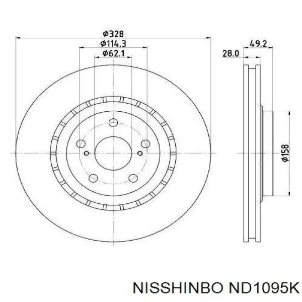 ND1095K Nisshinbo Disco do freio dianteiro