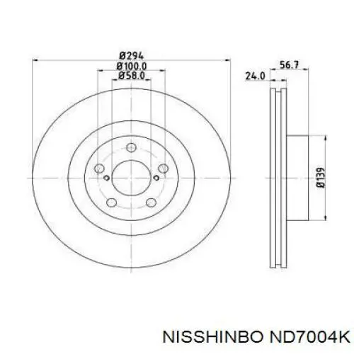 ND7004K Nisshinbo Disco do freio dianteiro