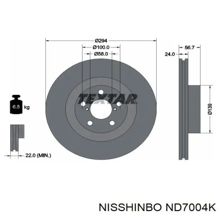 Disco do freio dianteiro Nisshinbo ND7004K preço, a partir de 47,39 USD
