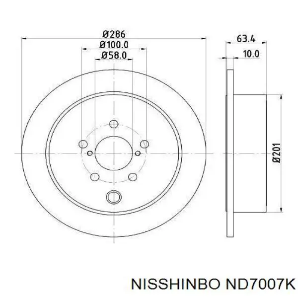 ND7007K Nisshinbo Disco do freio traseiro