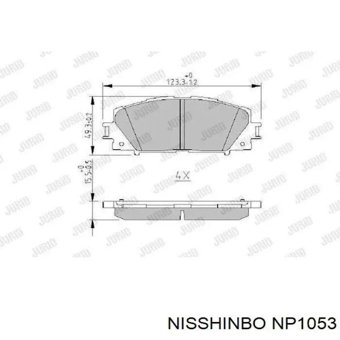 Sapatas do freio dianteiras de disco Nisshinbo NP1053 preço, a partir de 27,28 USD