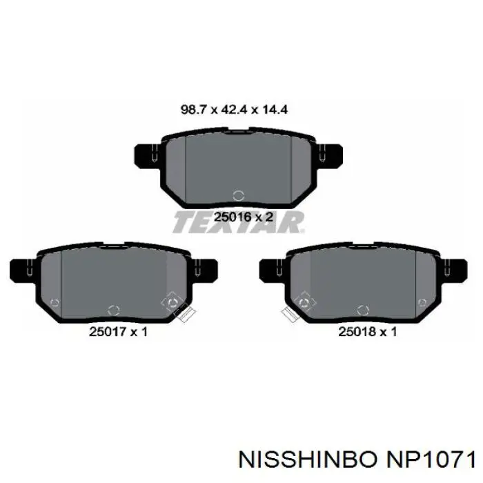Sapatas do freio traseiras de disco Nisshinbo NP1071 preço, a partir de 27,94 USD