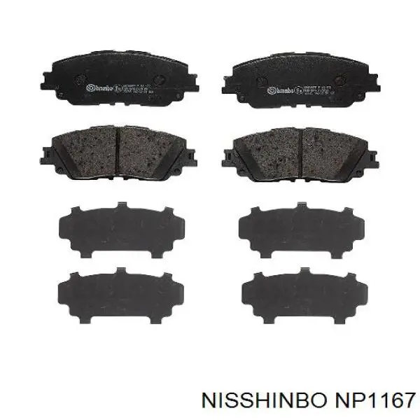 Sapatas do freio dianteiras de disco Nisshinbo NP1167 preço, a partir de 47,07 USD
