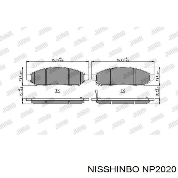 Compre NP2020 Nisshinbo Sapatas do freio dianteiras de disco