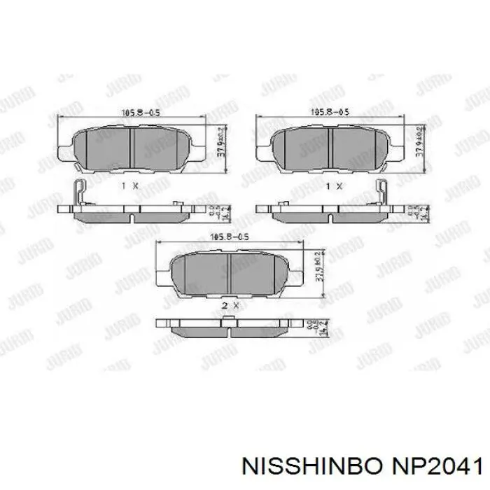 Sapatas do freio traseiras de disco Nisshinbo NP2041 preço, a partir de 32,44 USD