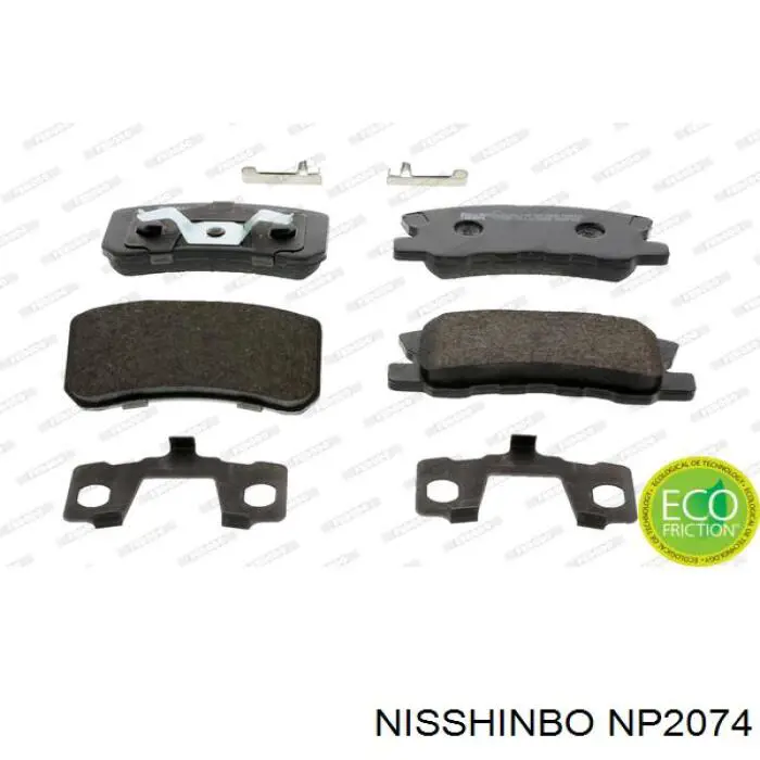 Sapatas do freio dianteiras de disco Nisshinbo NP2074 preço, a partir de 25,04 USD