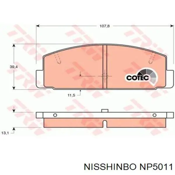 Sapatas do freio traseiras de disco Nisshinbo NP5011 preço, a partir de 27,40 USD