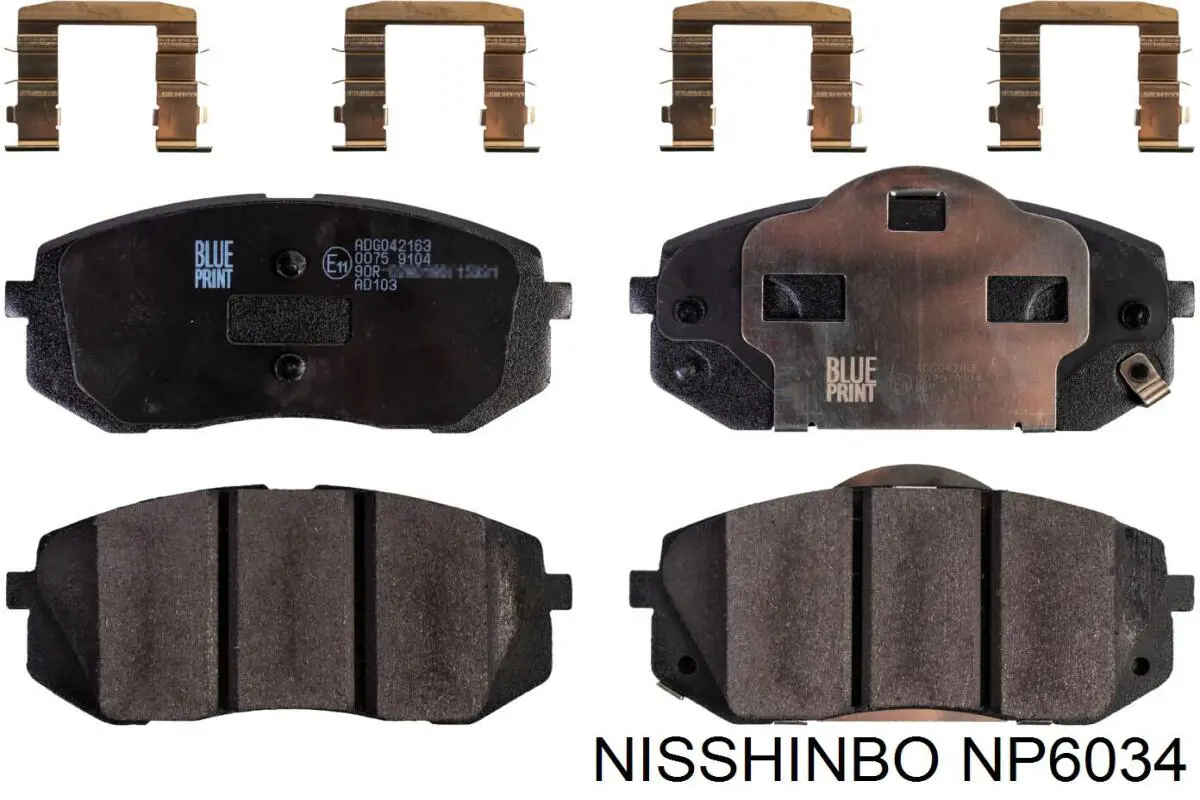 Sapatas do freio dianteiras de disco Nisshinbo NP6034 preço, a partir de 30,97 USD
