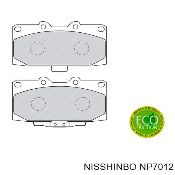 Sapatas do freio dianteiras de disco Nisshinbo NP7012 preço, a partir de 32,68 USD