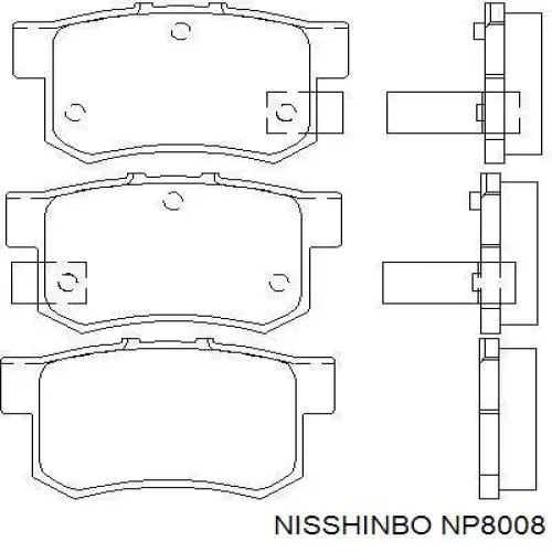 Compre NP8008 Nisshinbo Sapatas do freio traseiras de disco