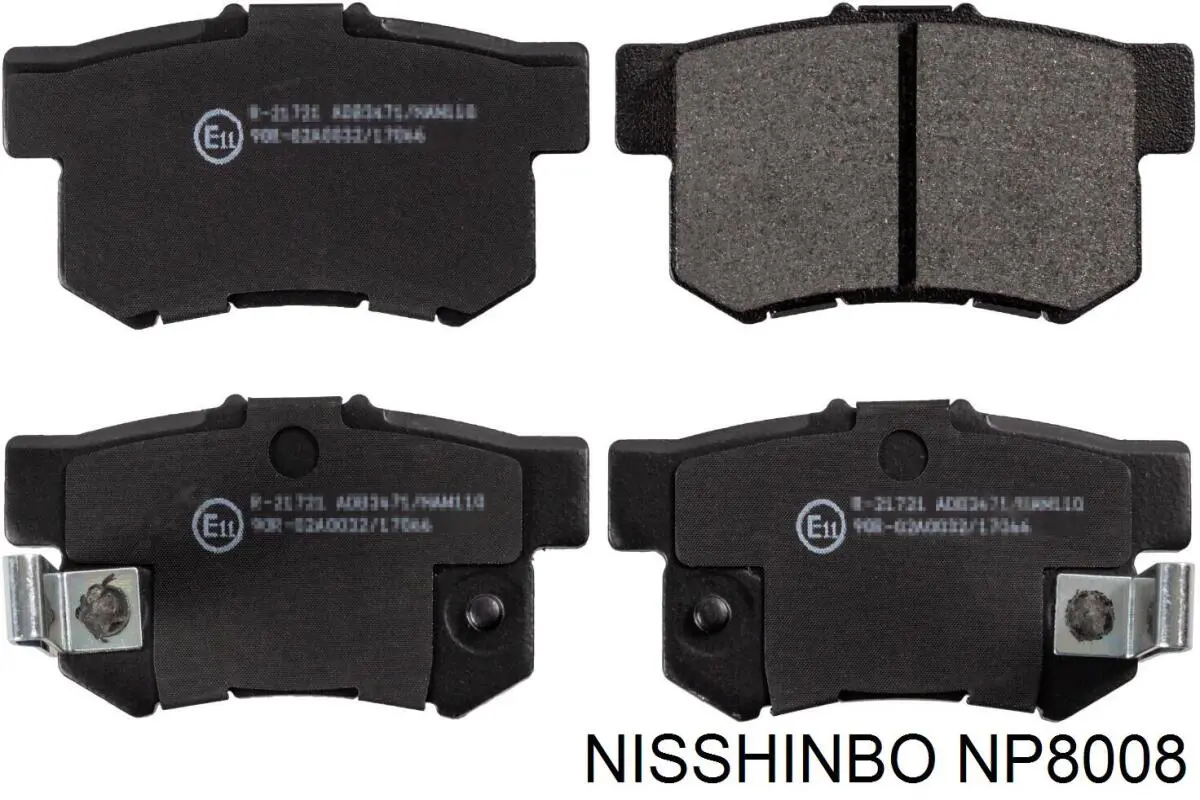 Sapatas do freio traseiras de disco Nisshinbo NP8008 preço, a partir de 34,60 USD