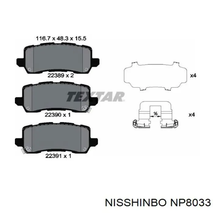 43022TZ5H02 Honda Sapatas do freio traseiras de disco