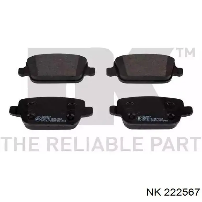Sapatas do freio traseiras de disco NK 222567 preço, a partir de 33,20 USD