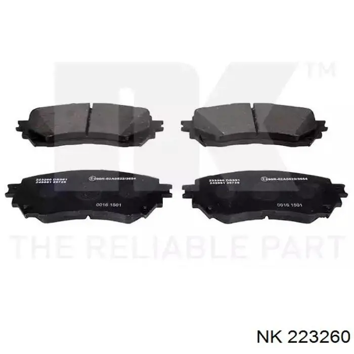 223260 NK Sapatas do freio dianteiras de disco
