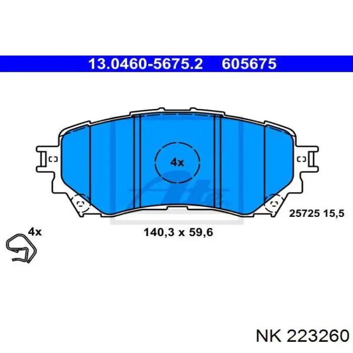Compre 223260 NK Sapatas do freio dianteiras de disco