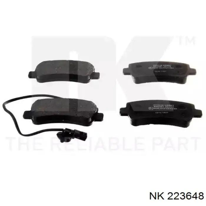 223648 NK Sapatas do freio traseiras de disco
