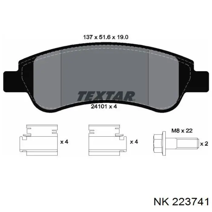 Compre 223741 NK Sapatas do freio dianteiras de disco