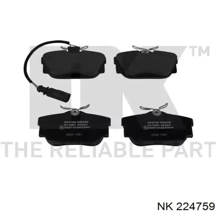 Sapatas do freio traseiras de disco NK 224759 preço, a partir de 30,84 USD