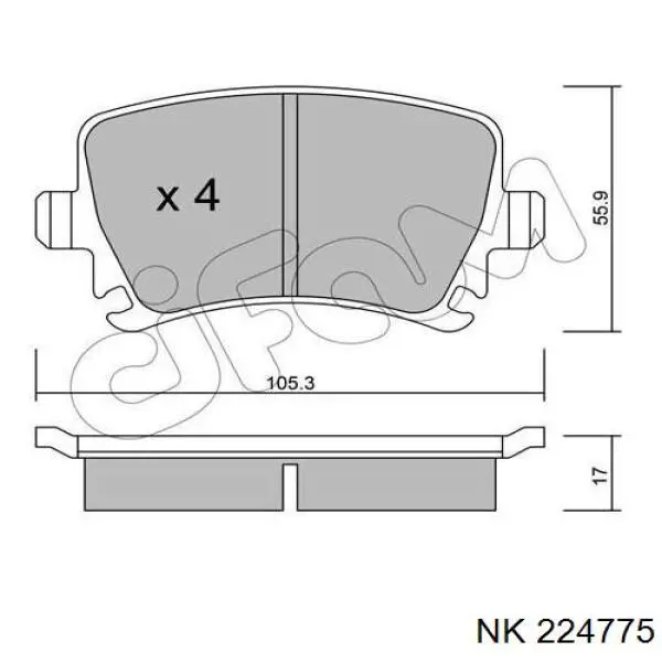 Compre 224775 NK Sapatas do freio traseiras de disco