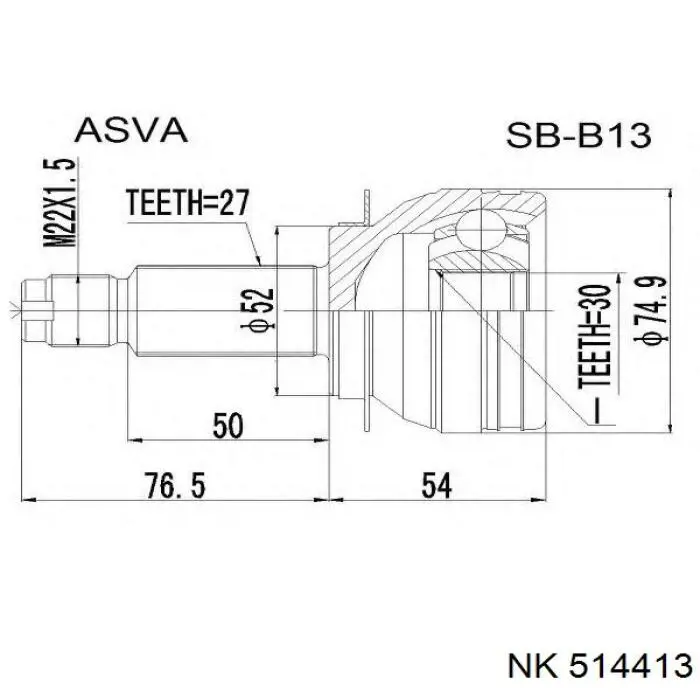 514413 NK Junta homocinética externa dianteira