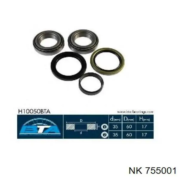 Compre 755001 NK Rolamento de cubo dianteiro