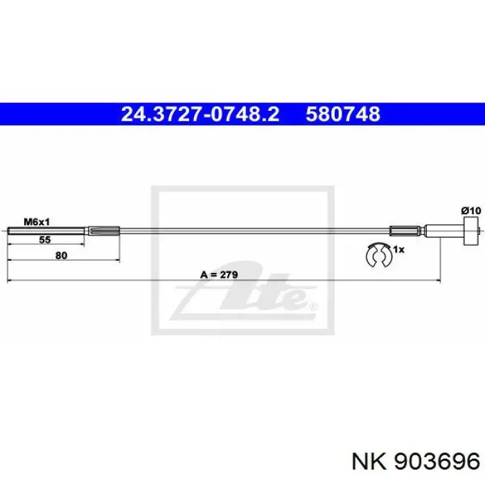 Compre 903696 NK Cabo do freio de estacionamento dianteiro