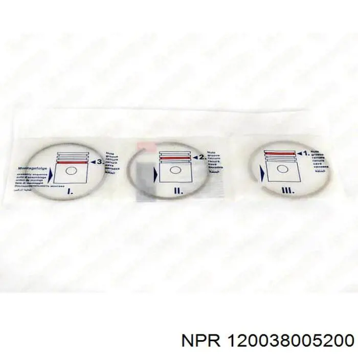 120038005200 NE/NPR Anéis do pistão para 1 cilindro, STD.