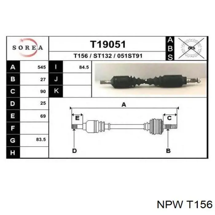 Bomba de água (bomba) de esfriamento NPW T156