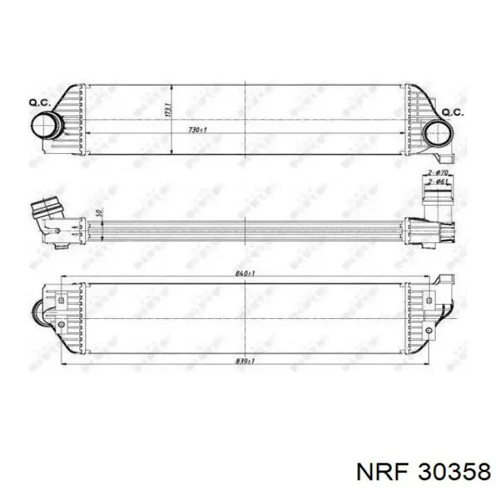 Radiador de intercooler 0350180005 Depo/Loro/Abakus